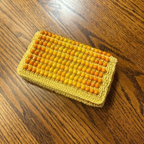 Anthropologie Beaded Clutch - Yellow and Orange Purse - Picture 4 of 7